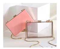 BELLA JOY New Acrylic Transparent Women Clutch Bag Chain Luxury Brand Women Messenger Bag Evening Bag Handbag Chain Shoulder Bag image