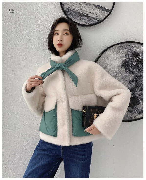 ZiZhen Real Sheep Fur Coat With Pockets Jacket shorts Mandarin Collar Spring Autumn New Woman KQN59304
ZiZhen Real Sheep Fur Coat With Pockets Jacket shorts Mandarin Collar Spring Autumn New Woman KQN59304
