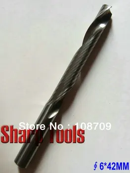 10pcs/Lot 6mm dia. 42mm cutting length one flute spiral bits, end milling tools carbide, wood cutters, clean cut for cnc router
10pcs/Lot 6mm dia. 42mm cutting length one flute spiral bits, end milling tools carbide, wood cutters, clean cut for cnc router