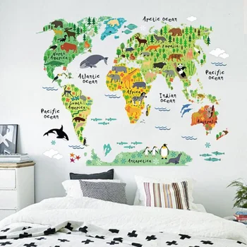 Large Kids Educational Animal World Map Removable Decal Art Mural Home Decor Wall Stickers
Large Kids Educational Animal World Map Removable Decal Art Mural Home Decor Wall Stickers