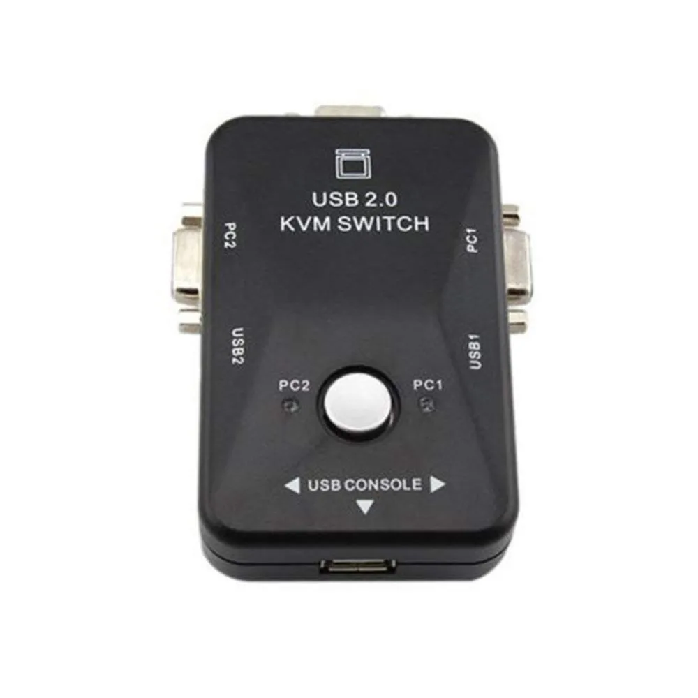 Фото Iseebiz USB 2.0 KVM Switch Switcher 1920*1440 2 Port PCs VGA SVGA Splitter Box For Printer switch Mouse Keyboard monitor | Электроника