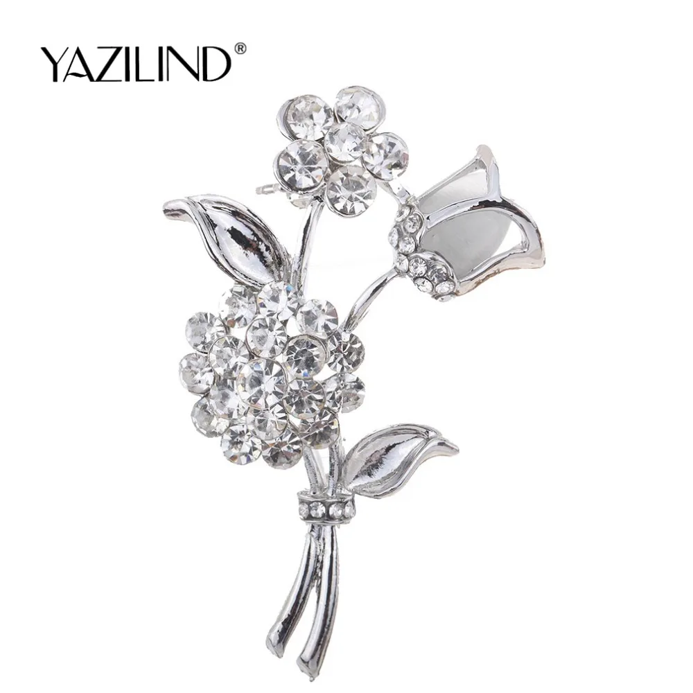 YAZILIND Fashion and Fine Jewelry Silver Plated Rose Flower Shaped Curve Full Shining Brooches for Women
YAZILIND Fashion and Fine Jewelry Silver Plated Rose Flower Shaped Curve Full Shining Brooches for Women
