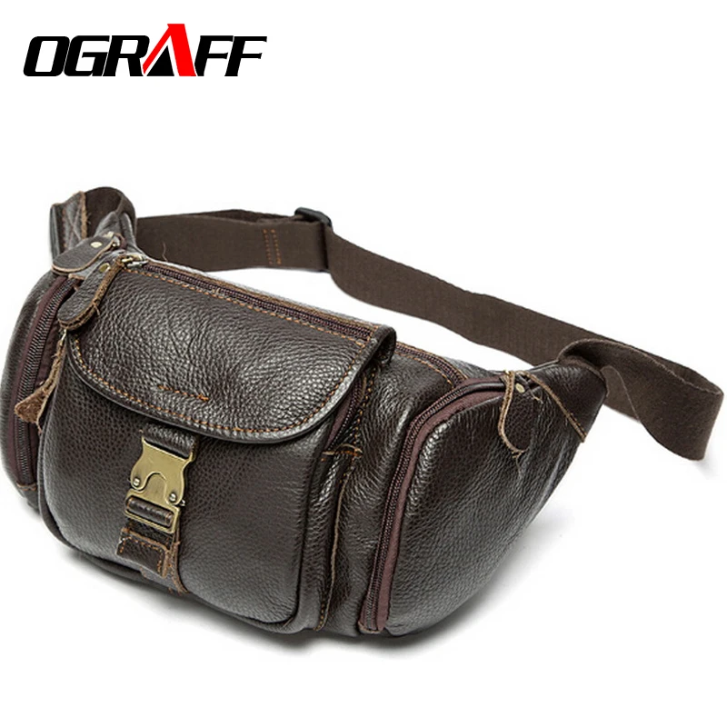 OGRAFF Genuine Leather Waist Bag Men's Leather Fanny Pack Belt Bag Sling Men Bag Men Waist Pack Hasp Money Belt Pouch
OGRAFF Genuine Leather Waist Bag Men's Leather Fanny Pack Belt Bag Sling Men Bag Men Waist Pack Hasp Money Belt Pouch