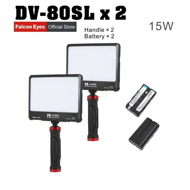 FalconEyes 2XLot 15W Portable Super Slim LED Fill LIGHT 80pcs LEDs with Handheld Holder and Battery Empty Case DV-80SL CD50
FalconEyes 2XLot 15W Portable Super Slim LED Fill LIGHT 80pcs LEDs with Handheld Holder and Battery Empty Case DV-80SL CD50