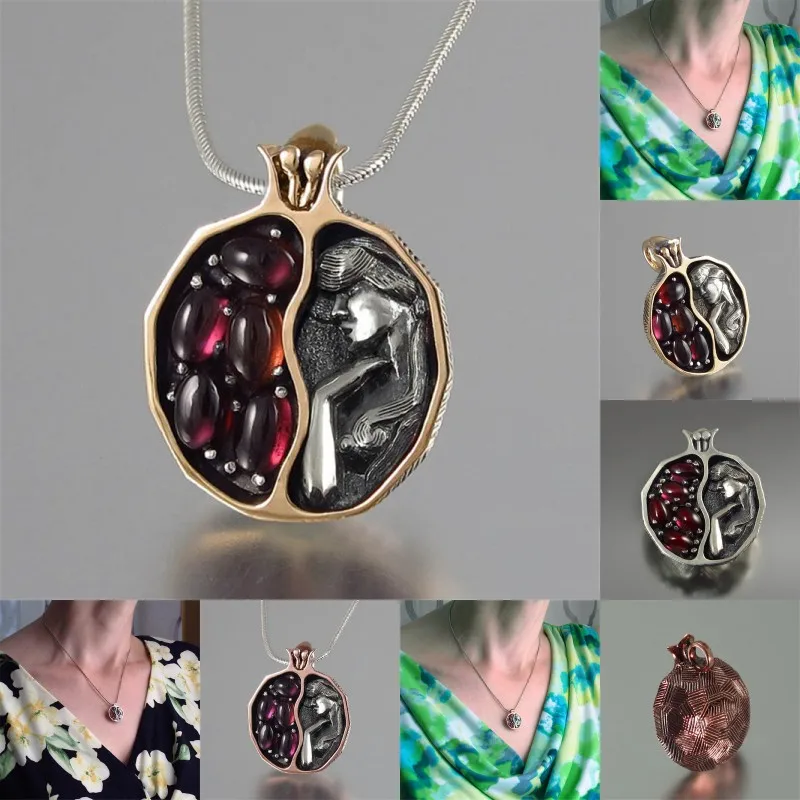 Fashion Necklace Women Long Chain Rose Gold Silver Color Red Stone Necklaces Pendant Pomegranate Figure collares de moda 2019 Z4
Fashion Necklace Women Long Chain Rose Gold Silver Color Red Stone Necklaces Pendant Pomegranate Figure collares de moda 2019 Z4