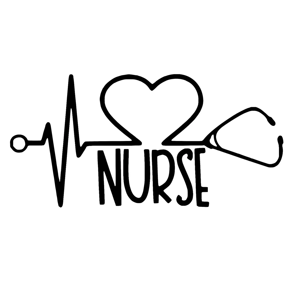 Nurse with Heart in Heartbeat Vinyl Car Window Decal Bumper Sticker US Seller