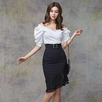 New arrival temperament high quality two-piece set loose sexy basic shirt solid comfortable slim pencil skirt fashion women set
New arrival temperament high quality two-piece set loose sexy basic shirt solid comfortable slim pencil skirt fashion women set