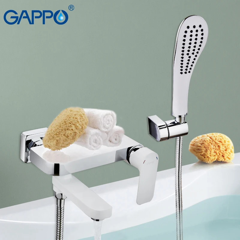 

GAPPO wall mounted bathtub faucet bathroom shower waterfall bath water mixer sink tap chrome white brass faucets hand shower