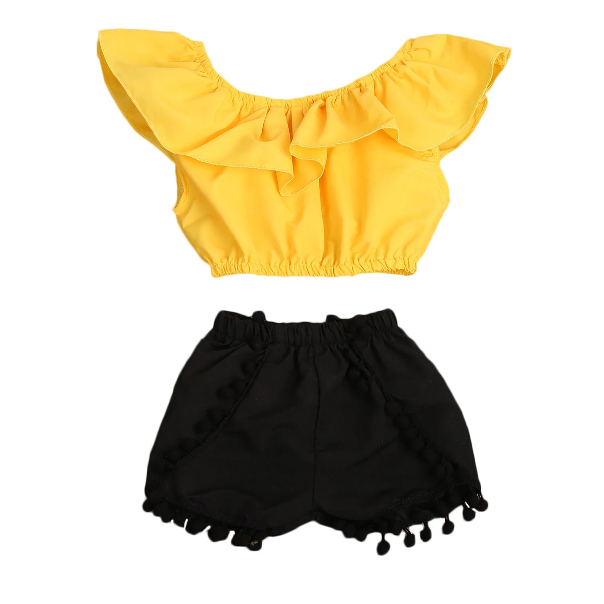2PCS Kids Baby Girl Summer Off Shoulder Ruffled O-Neck Yellow Shirt Top Tank+Short Pants Tassel Outfit Clothes Kids Baby Set
2PCS Kids Baby Girl Summer Off Shoulder Ruffled O-Neck Yellow Shirt Top Tank+Short Pants Tassel Outfit Clothes Kids Baby Set