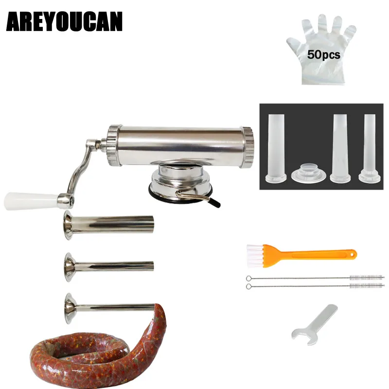 1lbs/0.5kg Horizontal Manual Sausage Stuffer making Machine Type Meat Sausage Filler Tubes Maker Fix Suction Filling Funnels
1lbs/0.5kg Horizontal Manual Sausage Stuffer making Machine Type Meat Sausage Filler Tubes Maker Fix Suction Filling Funnels