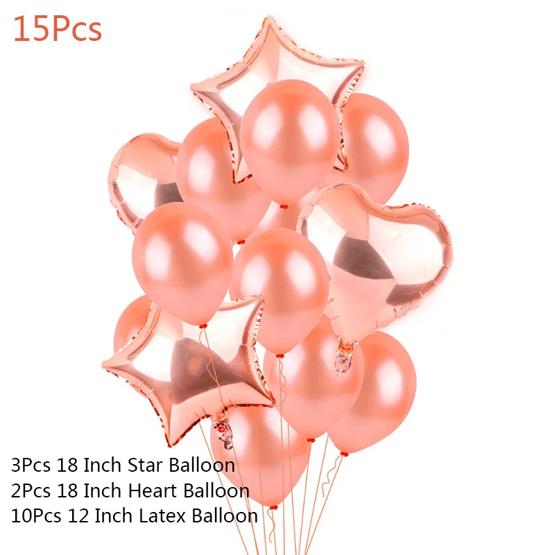 15Pcs Rose Gold Star Heart Foil Balloons Air Wedding Decoration Helium 32'' Balloon Happy Birthday Party Decor Kids Baby Shower
15Pcs Rose Gold Star Heart Foil Balloons Air Wedding Decoration Helium 32'' Balloon Happy Birthday Party Decor Kids Baby Shower