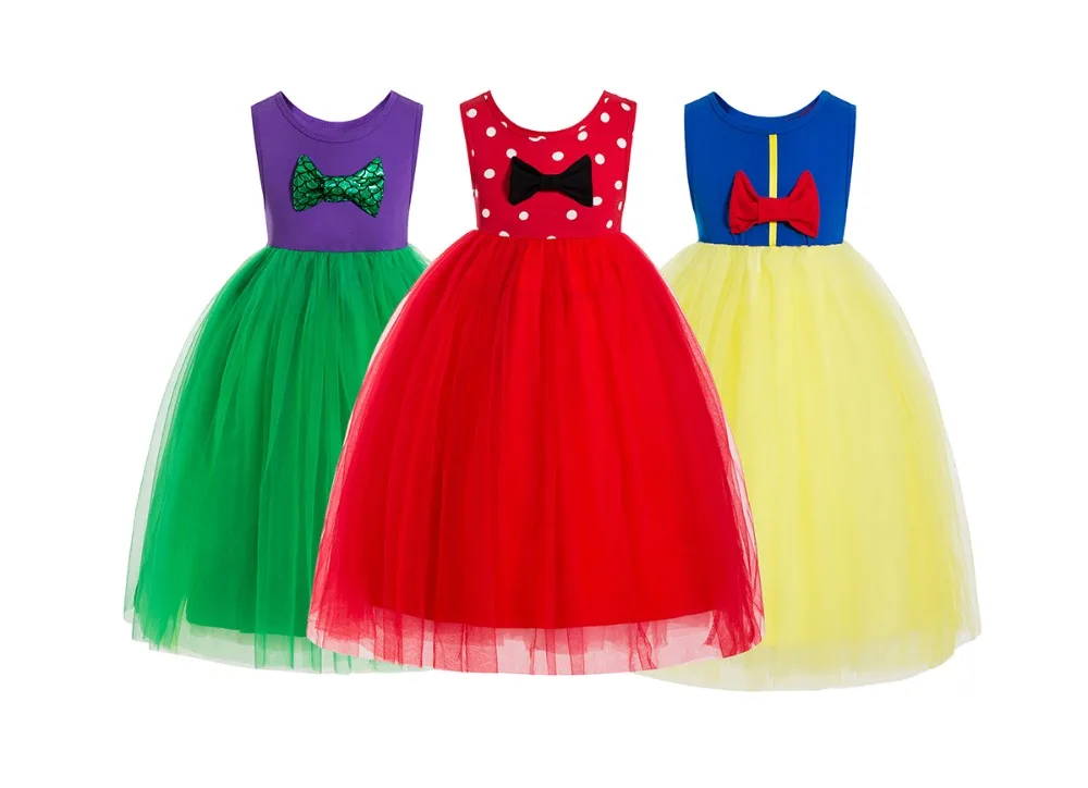 Sleeping Beauty Anna Elsa Elza snow queen cosplay dress princess dresses girls clothes Snow White mermaid white Belle Dress | Детская