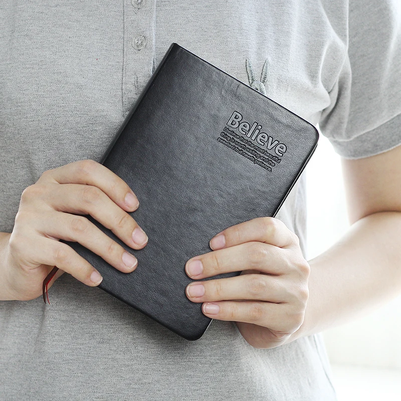 YM Special Offer Believe Thick Notebook Black Leather Gold Edges Blank-page Notepad 1PCS
YM Special Offer Believe Thick Notebook Black Leather Gold Edges Blank-page Notepad 1PCS