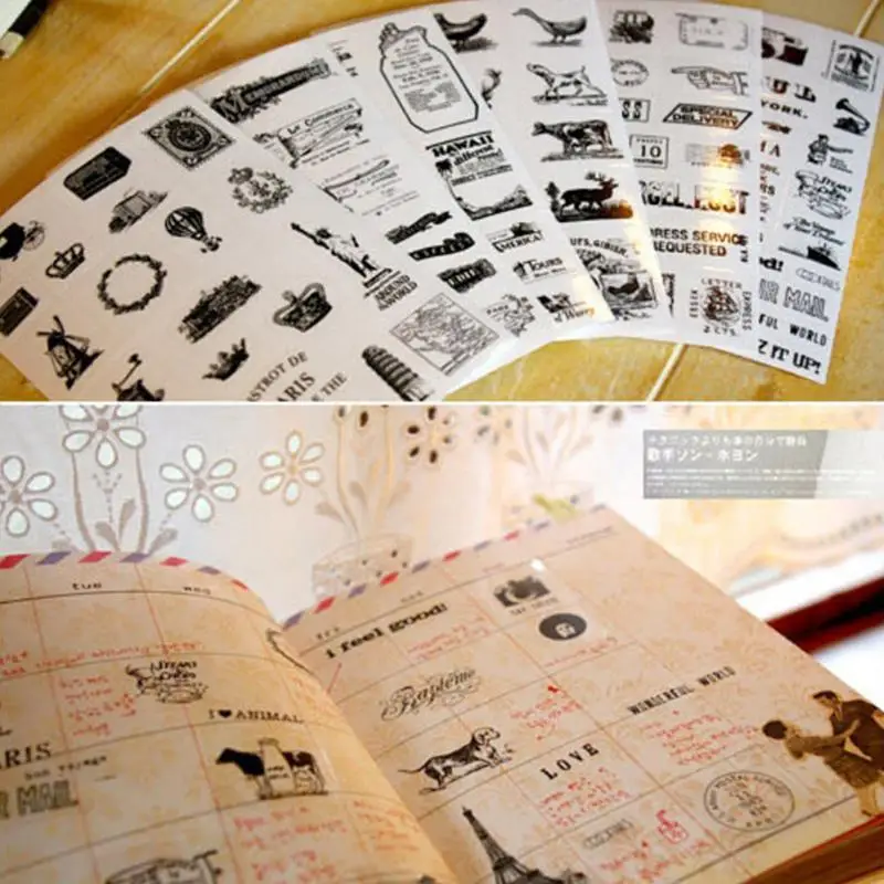 6 Sheet Diary Vintage Notes Papelaria Notebook Album Calendar Memo Stickers Decoration Scrapbooking Sticker Sticky
6 Sheet Diary Vintage Notes Papelaria Notebook Album Calendar Memo Stickers Decoration Scrapbooking Sticker Sticky