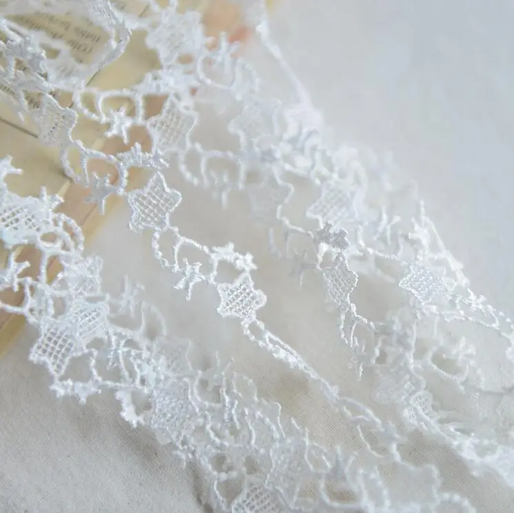 10 Meters Polyester Star Flower Embroidered Lace Ribbon Handmade DIY Sewing Craft White Lace Trim Decoration
10 Meters Polyester Star Flower Embroidered Lace Ribbon Handmade DIY Sewing Craft White Lace Trim Decoration
