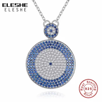 ELESHE Double Round Unique Cubic Zirconia Blue Crystal Necklace & Pendants 925 Sterling Silver Elegant Wedding Jewelry For Women
ELESHE Double Round Unique Cubic Zirconia Blue Crystal Necklace & Pendants 925 Sterling Silver Elegant Wedding Jewelry For Women