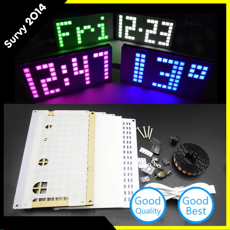 DIY DS3231 Touch Key Control Brightness Adjustable Big Size Dot Matrix Alarm Clock electronic diy Kit
DIY DS3231 Touch Key Control Brightness Adjustable Big Size Dot Matrix Alarm Clock electronic diy Kit