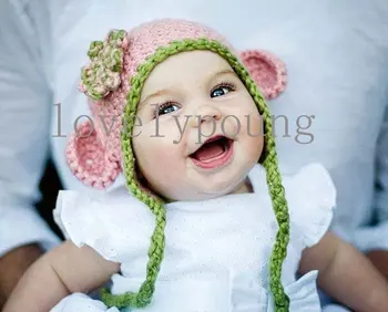 Baby girls ear hat,pink Monkey hat made of soft cotton yarn,20pcs /lot
Baby girls ear hat,pink Monkey hat made of soft cotton yarn,20pcs /lot