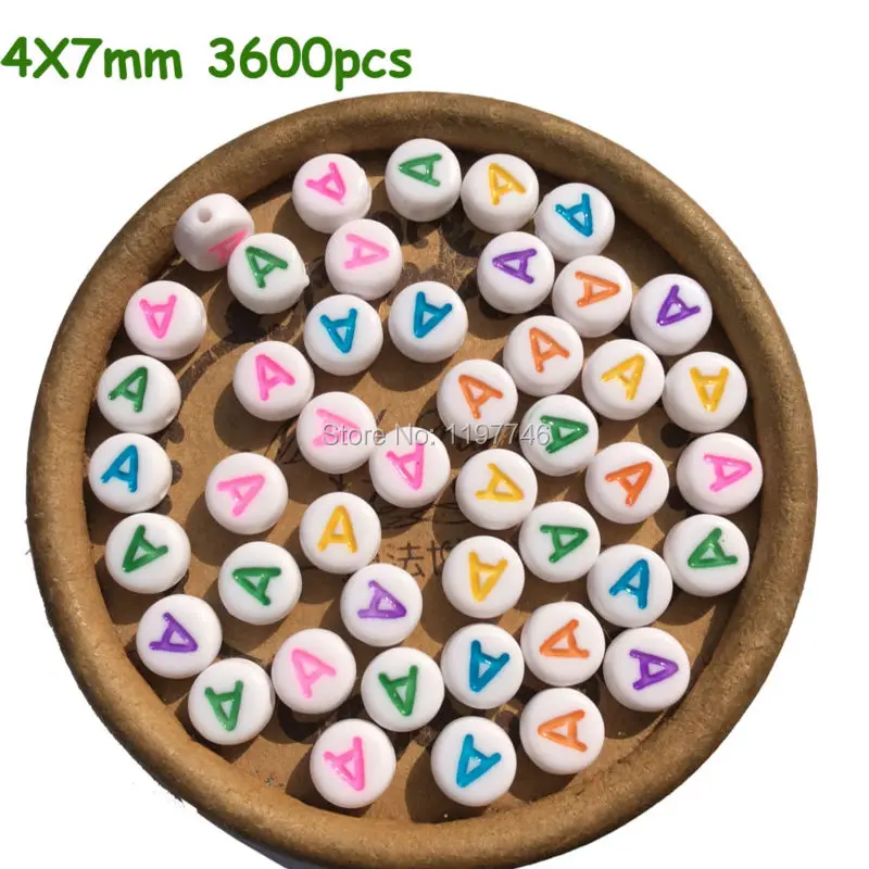 Charm White Colorful Acrylic Loose Alphabet Spacer Beads Fit DIY Fashion Jewelry Making Necklace Hair Accessories 4x7mm 3600pc
Charm White Colorful Acrylic Loose Alphabet Spacer Beads Fit DIY Fashion Jewelry Making Necklace Hair Accessories 4x7mm 3600pc