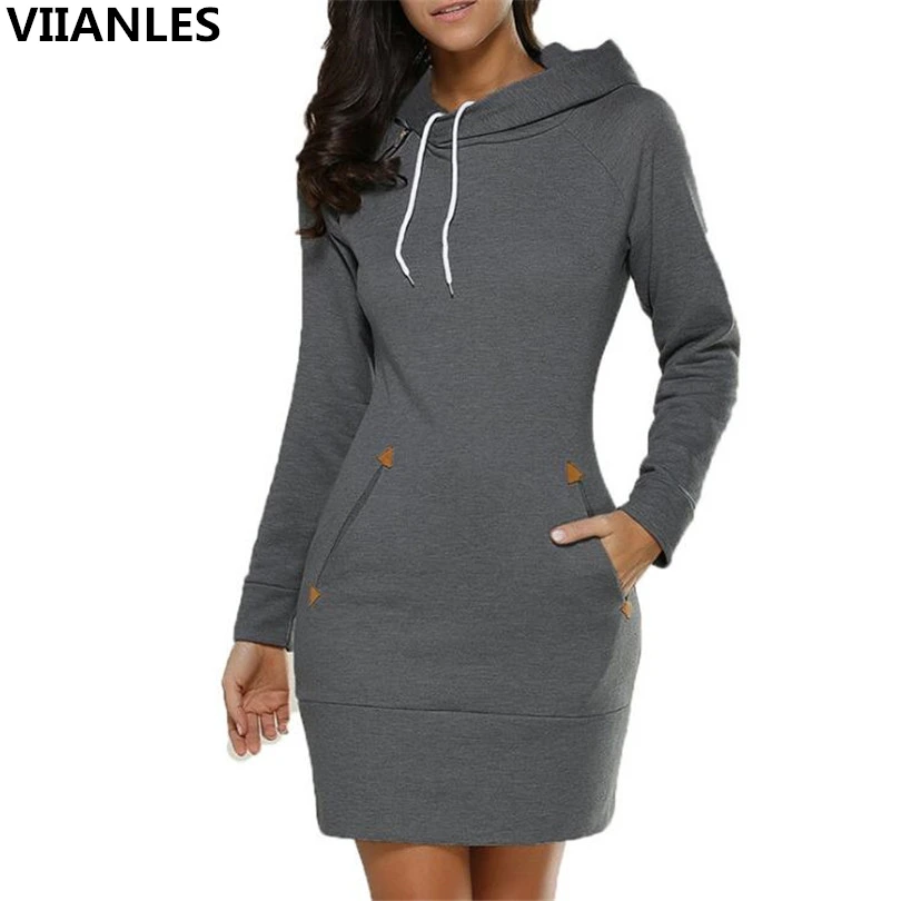 VIIANLES Fashion Hooded Sweatshirt Women Dress Spring Autumn Drawstring Tracksuit Dress Hoodies Vestidos Plus Size Dresses 5XL
VIIANLES Fashion Hooded Sweatshirt Women Dress Spring Autumn Drawstring Tracksuit Dress Hoodies Vestidos Plus Size Dresses 5XL