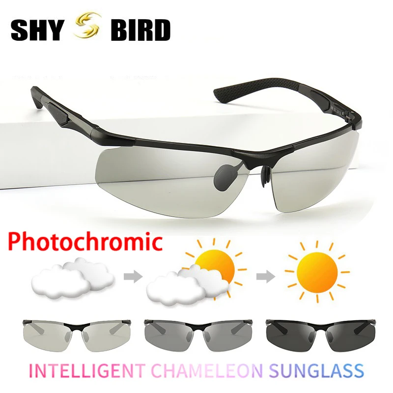 SHYBIRD Men's Photochromic Sunglasses Polarized Chameleon Glasses Male Change Color Sun Glasses Day Night Vision Driving Eyewear
SHYBIRD Men's Photochromic Sunglasses Polarized Chameleon Glasses Male Change Color Sun Glasses Day Night Vision Driving Eyewear