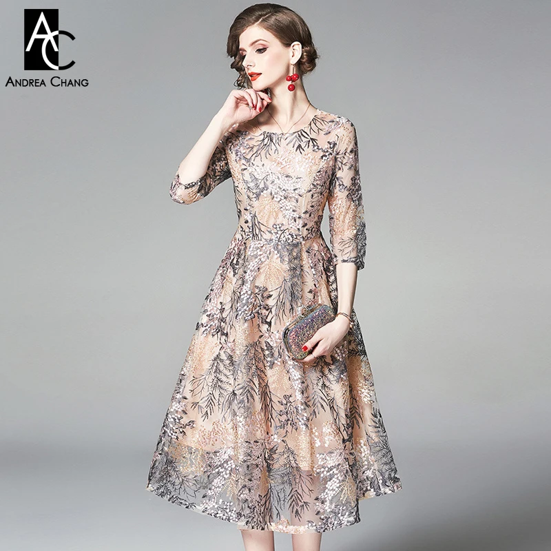 S-XXL spring summer woman dress silver golden flower pattern embroidery dress ball gown 3/4 sleeve calf length sweet beige dress
S-XXL spring summer woman dress silver golden flower pattern embroidery dress ball gown 3/4 sleeve calf length sweet beige dress