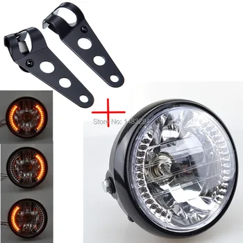 Motorcycle Assembly LED Turn Signal H4 35W Headlight + Bracket Fits For CG125 GN125 CB200 CB400 Cafe Racer Bobber Chopper Custom
Motorcycle Assembly LED Turn Signal H4 35W Headlight + Bracket Fits For CG125 GN125 CB200 CB400 Cafe Racer Bobber Chopper Custom