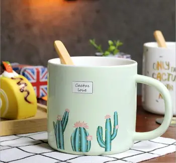 New Fashion Cactus design Ceramic Water Cup with Spoon High Quality Drinking Coffee Cup Student Milk Cup Mix Color
New Fashion Cactus design Ceramic Water Cup with Spoon High Quality Drinking Coffee Cup Student Milk Cup Mix Color