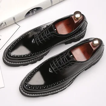 Brand Black Men Thick Bottom Dress Shoes Luxury Italian Style Fashion Men Formal Shoes Men Trend Bring Business Leather Shoes
Brand Black Men Thick Bottom Dress Shoes Luxury Italian Style Fashion Men Formal Shoes Men Trend Bring Business Leather Shoes