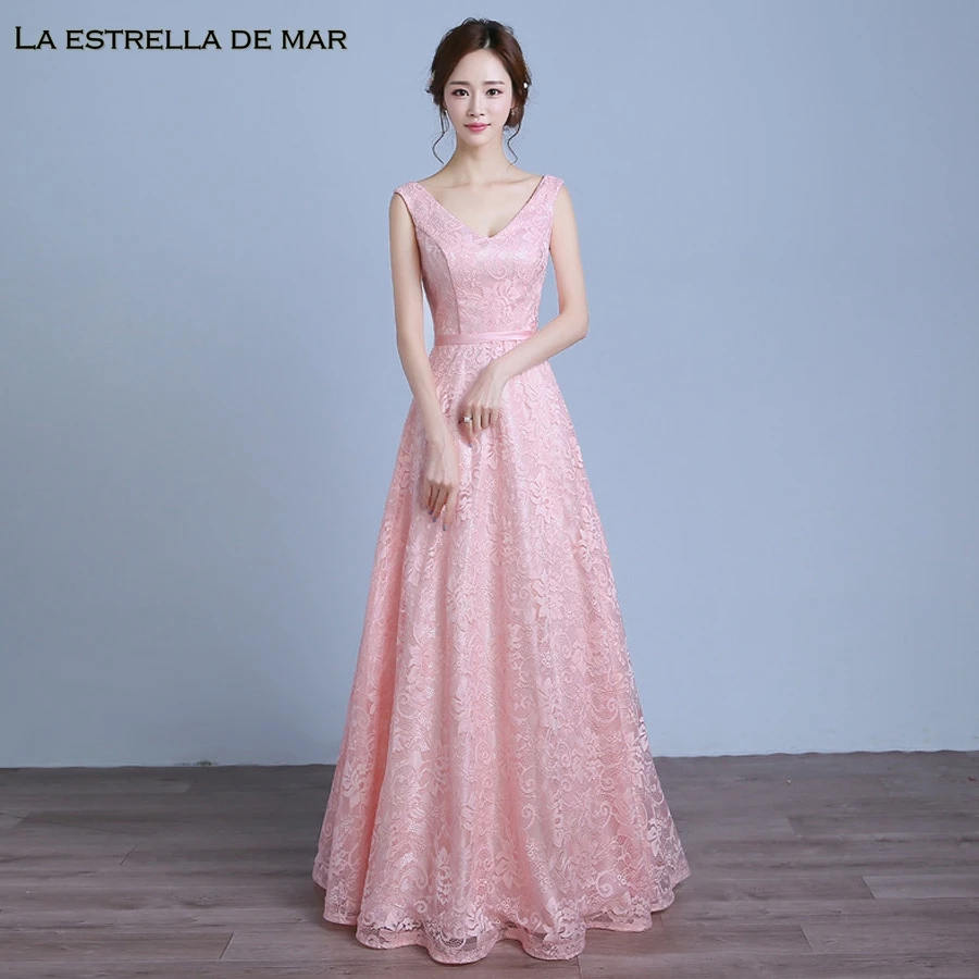 Vestidos de madrinha2019 new lace sexy V neck A Line pink wedding guest dress long robe demoiselle d'honneur
Vestidos de madrinha2019 new lace sexy V neck A Line pink wedding guest dress long robe demoiselle d'honneur