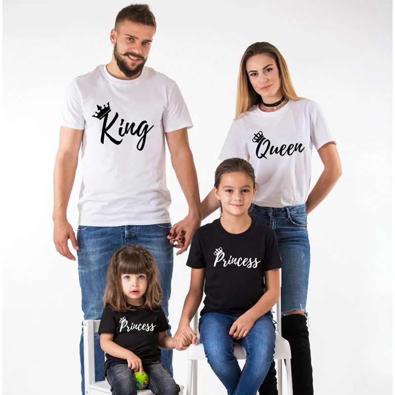 Summer New Arrival Family Matching Clothes Black Casual T Shirt Print King Queen Matching Outfits T Shirt Women Tshirt Cotton
Summer New Arrival Family Matching Clothes Black Casual T Shirt Print King Queen Matching Outfits T Shirt Women Tshirt Cotton