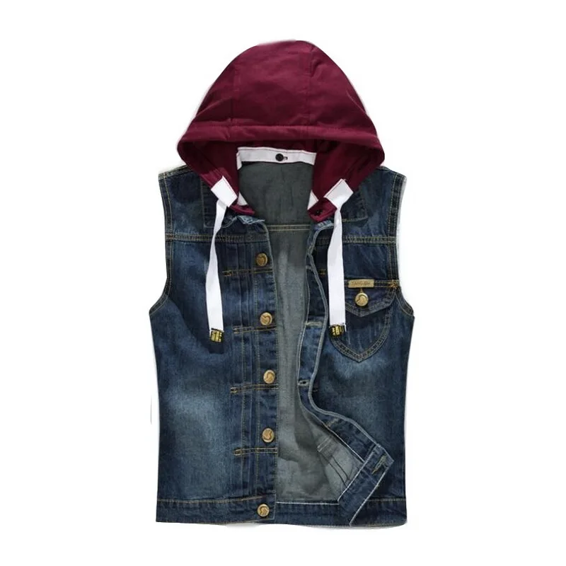 Mens Denim Vests Casual Jeans Hooded Jackets Camouflage Sleeveless Coats Waistcoat Mens Brand Vest
Mens Denim Vests Casual Jeans Hooded Jackets Camouflage Sleeveless Coats Waistcoat Mens Brand Vest