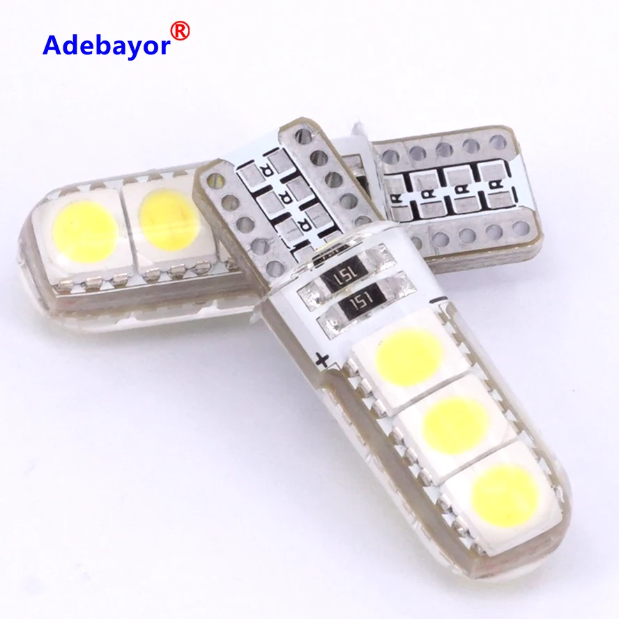 10PCS Car LED light T10-silicone 6 lamp 5050 silicone crystal led light bulb wide light license plate light decoding
10PCS Car LED light T10-silicone 6 lamp 5050 silicone crystal led light bulb wide light license plate light decoding