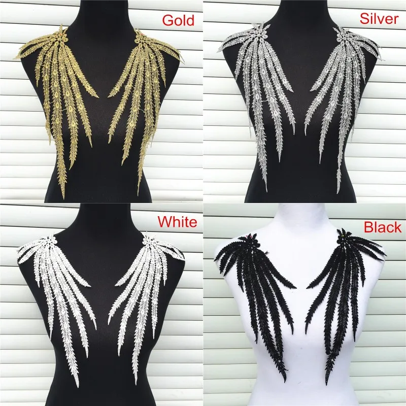 1pair Golden Embroidered Venise Lace Fabrics For Sewing Neckline Collar Applique Phoenix/peacock Feather Diy Dress Accessories
1pair Golden Embroidered Venise Lace Fabrics For Sewing Neckline Collar Applique Phoenix/peacock Feather Diy Dress Accessories