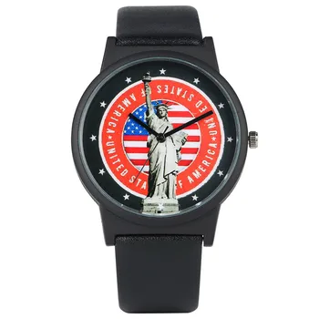 Fashion American Flag with Statue of Liberty Pattern Dial Watch for Men Quartz Watch Movement Soft PU Leather Band Wristwatch
Fashion American Flag with Statue of Liberty Pattern Dial Watch for Men Quartz Watch Movement Soft PU Leather Band Wristwatch