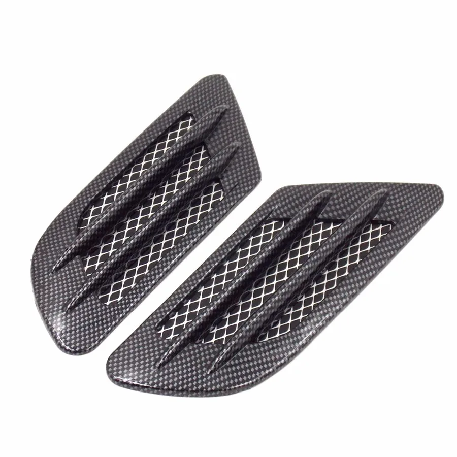 

YAQUICKA Carbon Fiber Car Stying Side Air Vent Fender Cover Hole Intake Duct Flow Grille Decoration Sticker for Bmw Audi VW Ford