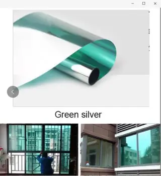 Green Silver Waterproof Window Film One Way Mirror Silver Insulation Stickers UV Rejection Privacy Tint Films Home Decoration 
Green Silver Waterproof Window Film One Way Mirror Silver Insulation Stickers UV Rejection Privacy Tint Films Home Decoration
