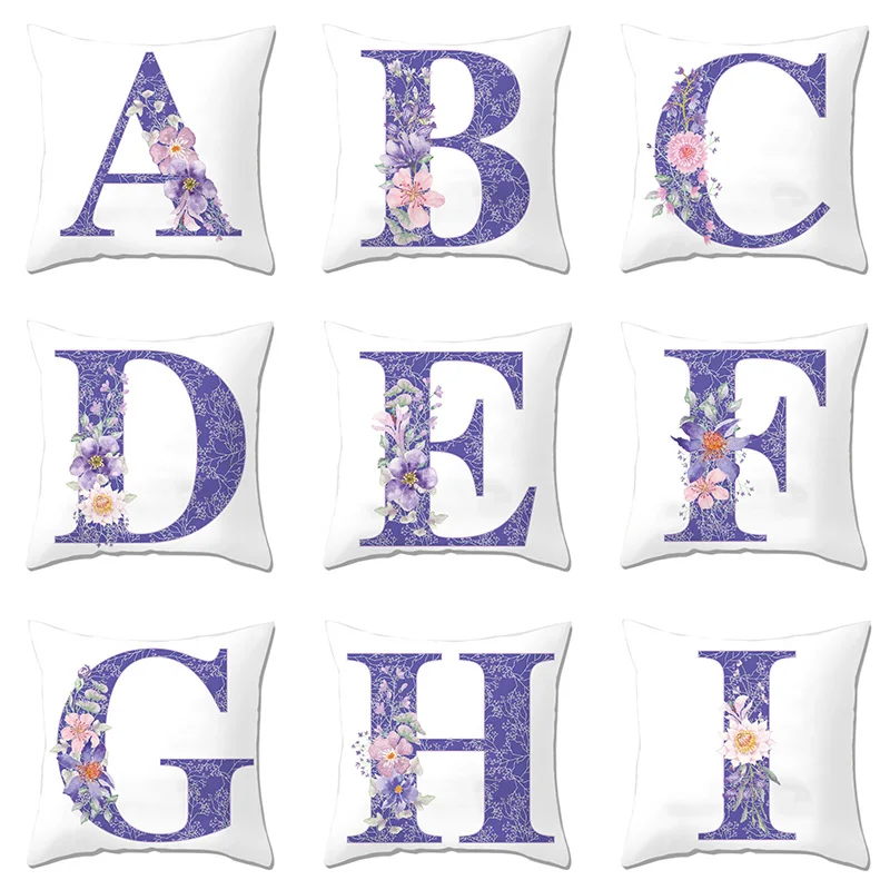 ZEIMON Home Decoration European Simple Style Of Purple 26 English Letter Suede Fabric Pillow Holder Cover And Cushion Cover
ZEIMON Home Decoration European Simple Style Of Purple 26 English Letter Suede Fabric Pillow Holder Cover And Cushion Cover