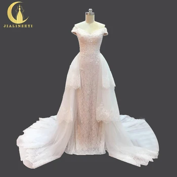JIALINZEYI Real Picture Boat Beck Lace Beads A-line Two Set Pink inside Bridal Wedding Dresses Wedding Gown
JIALINZEYI Real Picture Boat Beck Lace Beads A-line Two Set Pink inside Bridal Wedding Dresses Wedding Gown