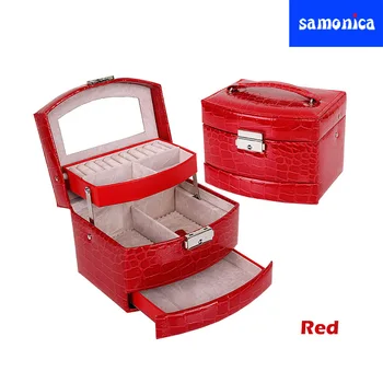 Crocodile Pattern Multifunction Red PU Jewelry Box Necklace Ring Earrings Jewelry Organizer Portable Travel Essential Gift Box
Crocodile Pattern Multifunction Red PU Jewelry Box Necklace Ring Earrings Jewelry Organizer Portable Travel Essential Gift Box