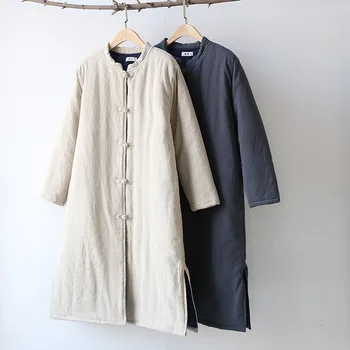 Winter new cotton hemp women's clothing Chinese retro national style coat plate buckle long parkas linen jackets outwear
Winter new cotton hemp women's clothing Chinese retro national style coat plate buckle long parkas linen jackets outwear
