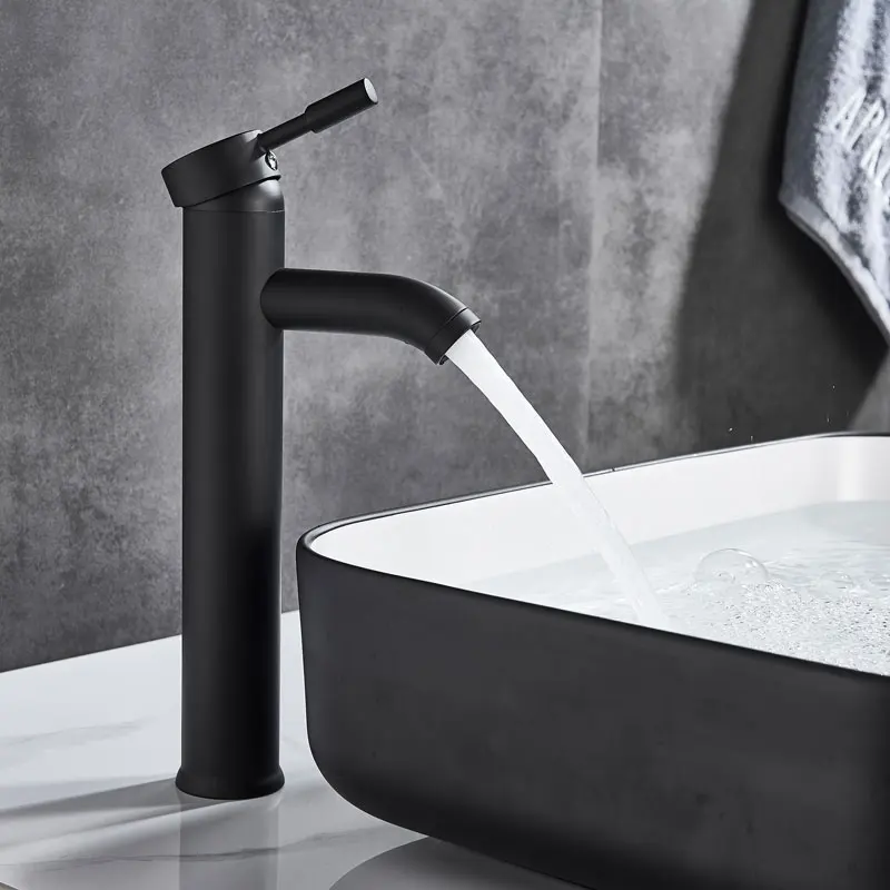 Бесплатная доставка черный кран из нержавеющей стали для ванной комнаты