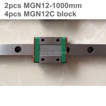 Linear guide MGN12 miniature linear rail slide 2pcs MGN12- 1000mm linear rail guide +4pcs MGN12C carriage for cnc parts
Linear guide MGN12 miniature linear rail slide 2pcs MGN12- 1000mm linear rail guide +4pcs MGN12C carriage for cnc parts