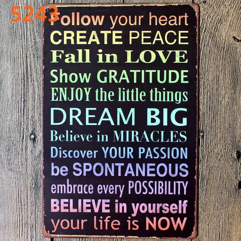 Family Rule Follow Your Heart Vintage Sign Metal Plates For Wall Pub Home Art Coffee Decoration A-5215
Family Rule Follow Your Heart Vintage Sign Metal Plates For Wall Pub Home Art Coffee Decoration A-5215