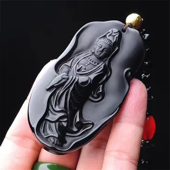 Black Obsidian Stone Pendant 3DCarved Guanyin Bodhisattva Patron Saint Necklace Pendant Men Stone Jades Jewelry.
Black Obsidian Stone Pendant 3DCarved Guanyin Bodhisattva Patron Saint Necklace Pendant Men Stone Jades Jewelry.