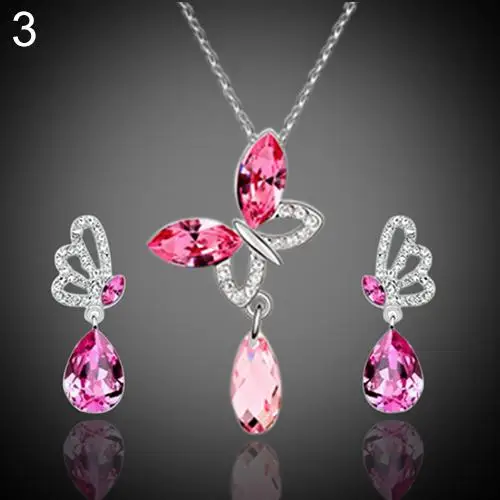 Women wedding party Cocktail Crystal Butterfly Cubic Zirconia Necklace Stud Earrings Jewelry Set womens costume jewelry
Women wedding party Cocktail Crystal Butterfly Cubic Zirconia Necklace Stud Earrings Jewelry Set womens costume jewelry