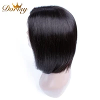 Dorisy Hair Pre-Plucked Peruvian Short Bob 100% lace Front Human Hair Wigs Straight Non Remy Natural Color Hair Extensions image
