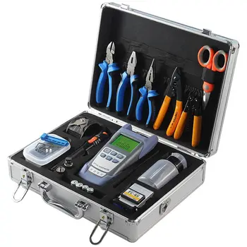 Fiber Optic FTTH Tool Kit with Fiber Cleaver and Optical Power Meter 10MW Red light source, toolbox set
Fiber Optic FTTH Tool Kit with Fiber Cleaver and Optical Power Meter 10MW Red light source, toolbox set