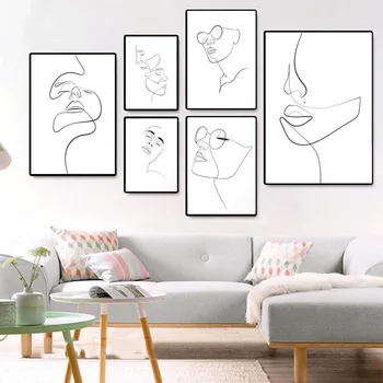 Nordic Prints Pictures Wall Art Abstract Female Face Modular Poster Black White Home Decor Quotes Painting Canvas Living Room
Nordic Prints Pictures Wall Art Abstract Female Face Modular Poster Black White Home Decor Quotes Painting Canvas Living Room