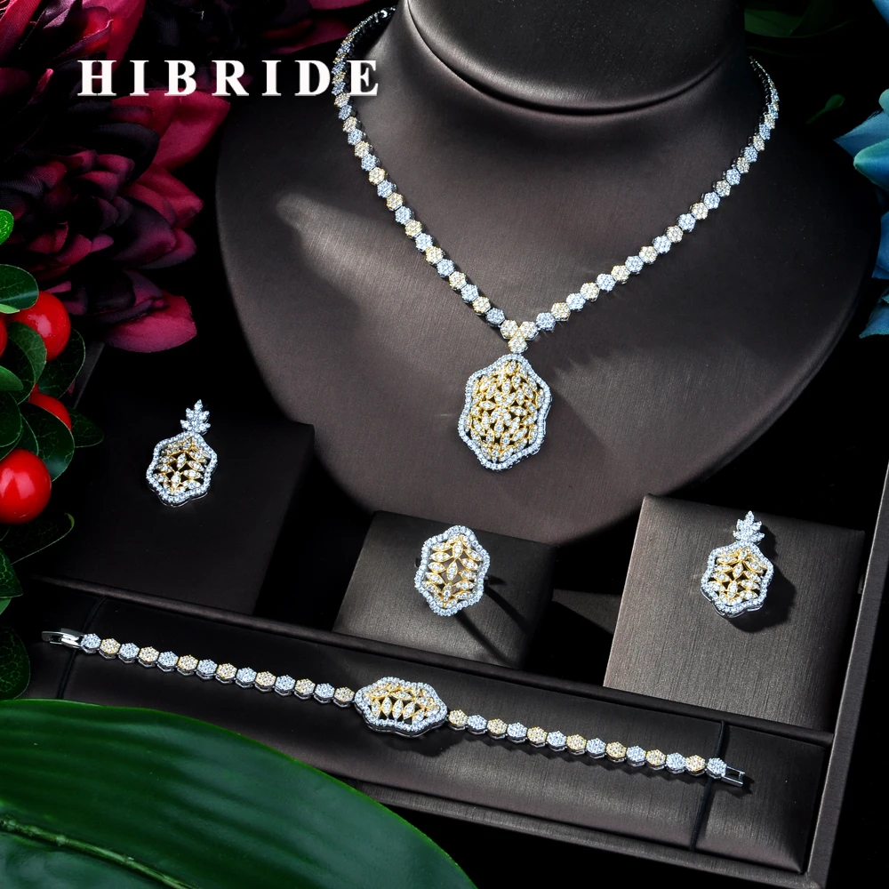 HIBRIDE Latest Fashion Women Wedding AAA Cubic Zirconia Necklace Earring Dubai Jewelry Set Jewellery Addict Bijoux Femmel N-147
HIBRIDE Latest Fashion Women Wedding AAA Cubic Zirconia Necklace Earring Dubai Jewelry Set Jewellery Addict Bijoux Femmel N-147